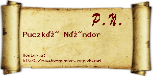 Puczkó Nándor névjegykártya