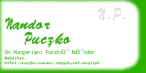 nandor puczko business card